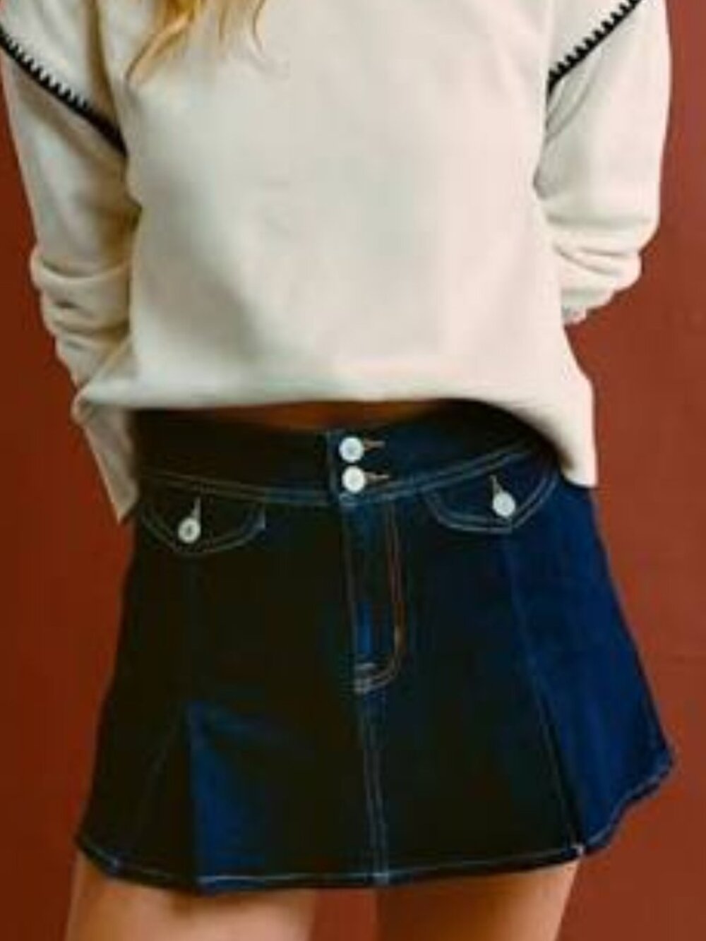 American Eagle Outfitters Dark Blue Denim Mini Skirt